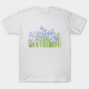 purple and blue iris field T-Shirt